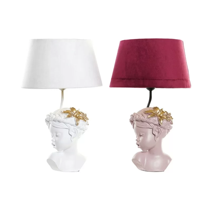 Desk lamp DKD Home Decor Red Resin Light Pink...