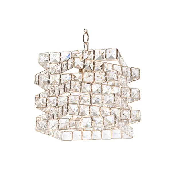 Ceiling Light Home ESPRIT Transparent Golden Metal Crystal 30 x 30 x 26 cm