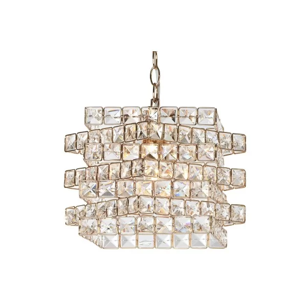 Ceiling Light Home ESPRIT Transparent Golden Metal Crystal 30 x 30 x 26 cm