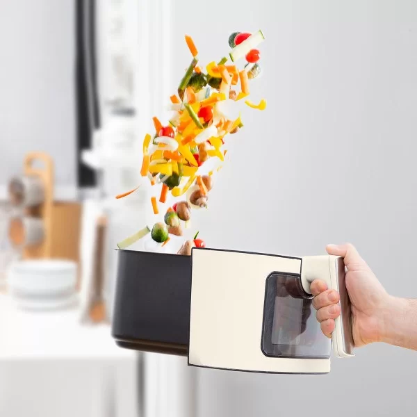 No-Oil Fryer InnovaGoods Vynner Pro 6500 Stainless steel Cream 1700 W 6,5 L