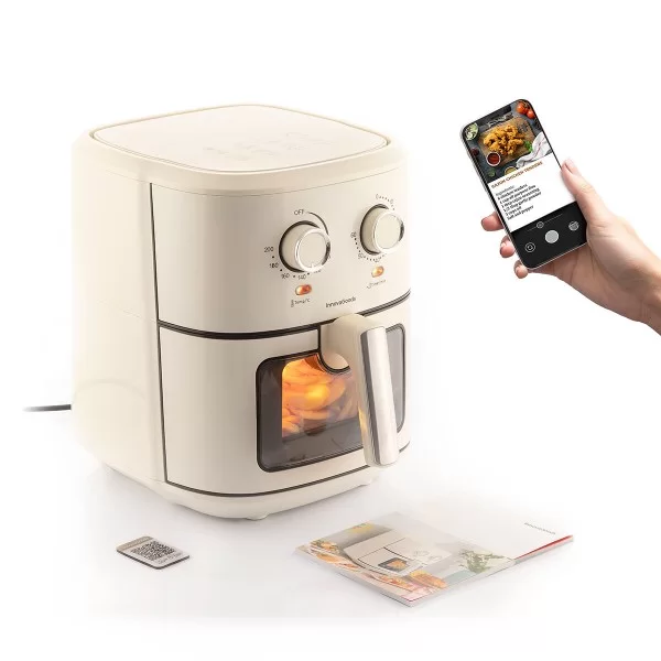 No-Oil Fryer InnovaGoods Vynner Pro 6500 Stainless steel Cream 1700 W 6,5 L