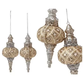 Christmas bauble Glitter Golden 18 cm