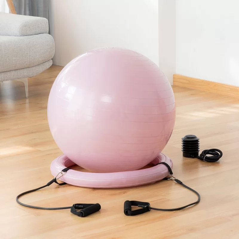 Yoga Ball with Stability Ring and Resistance...