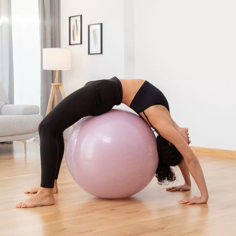 Yoga Ball with Stability Ring and Resistance...