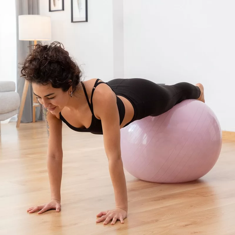 Yoga Ball with Stability Ring and Resistance...