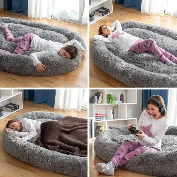Human Dog Bed XXL InnovaGoods Grey 2