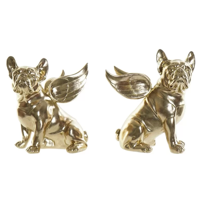 Decorative Figure DKD Home Decor S3019515 24 x 20 x 27 cm Golden Dog (2 Units)
