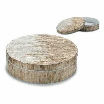 Decorative box White Beige Mother of pearl Particleboard...