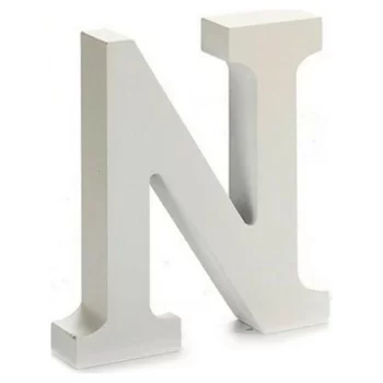 Letter N White Wood 16 x 14,5 cm