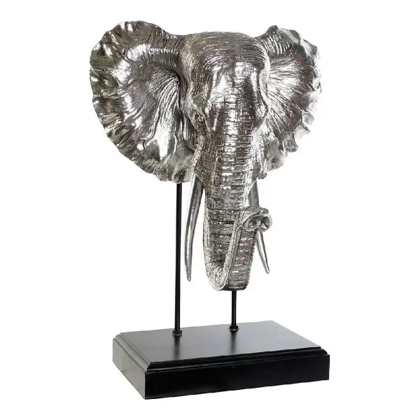 Decorative Figure DKD Home Decor RF-177266 42 x 30 x 56 cm Elephant Silver Black Resin Colonial MDF Wood