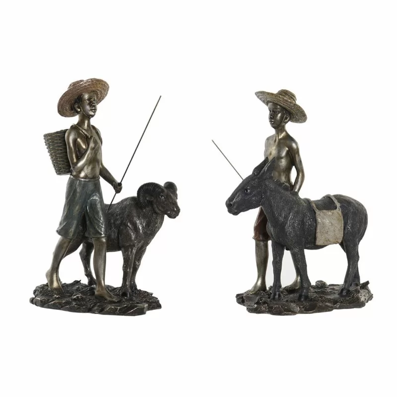 Decorative Figure DKD Home Decor 25 x 14 x 31 cm Golden Brown Resin Colonial Donkey