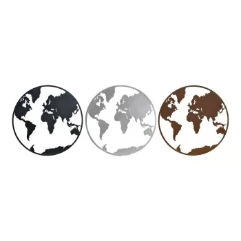 Decorative Figure DKD Home Decor World Map Black Copper...