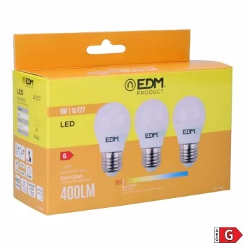 Pack of 3 LED bulbs EDM G 5 W E27 Ø 4,5 x 8 cm (3200 K) 2