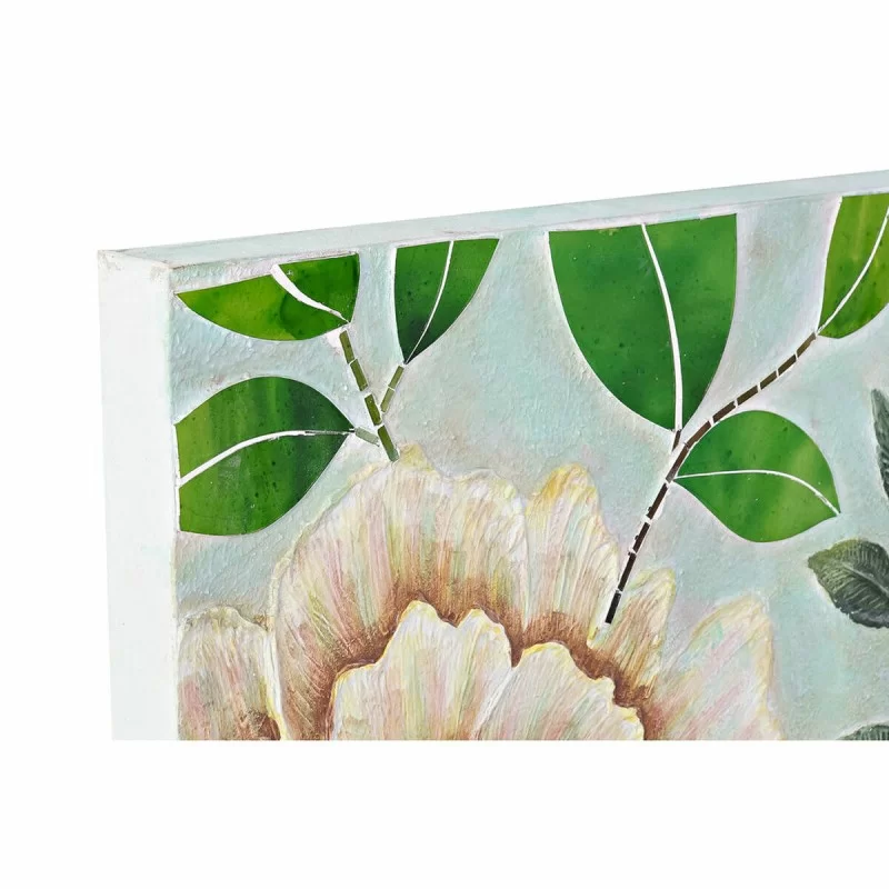 Canvas DKD Home Decor Crystal Flowers Canvas...