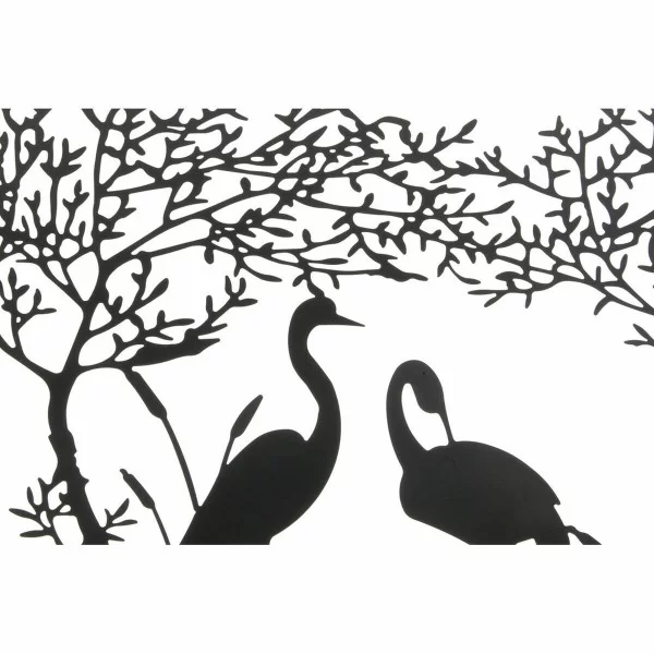 Wall Decoration DKD Home Decor 98 x 1 x 98 cm Black Birds (2 Units)