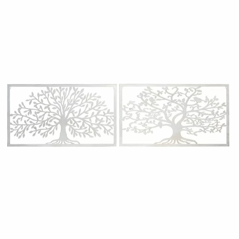 Wall Decoration DKD Home Decor 84,5 x 1 x 49 cm Tree White Cottage (2 Units)