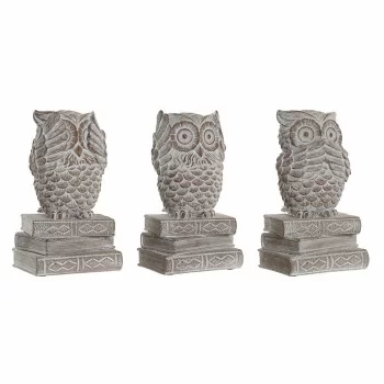 Decorative Figure DKD Home Decor White Owl Stripped 11 x...