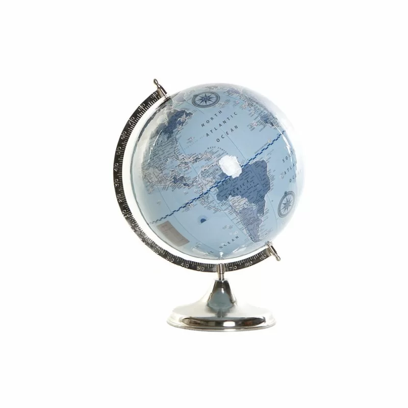 Globe DKD Home Decor Blue Multicolour Silver Colonial 33 x 33 x 44 cm
