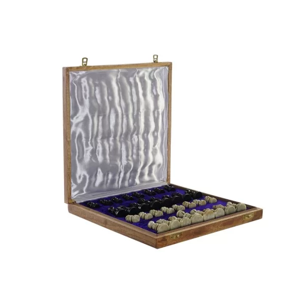 Chess DKD Home Decor White Brown Black Wood Stone 30 x 30,5 x 4,5 cm