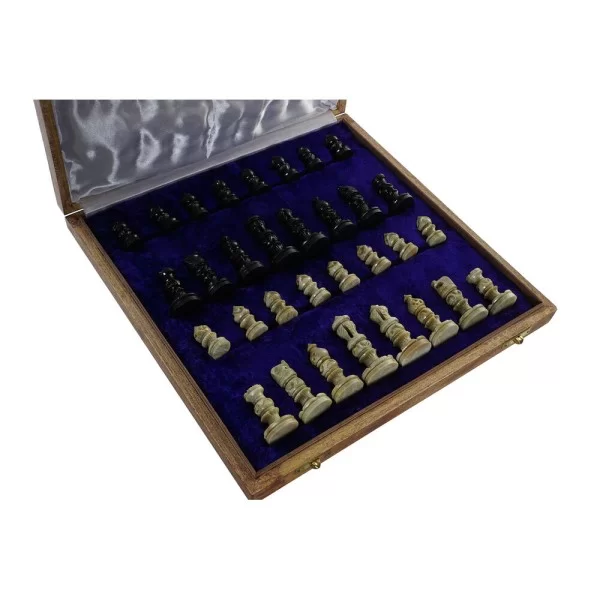 Chess DKD Home Decor White Brown Black Wood Stone 30 x 30,5 x 4,5 cm