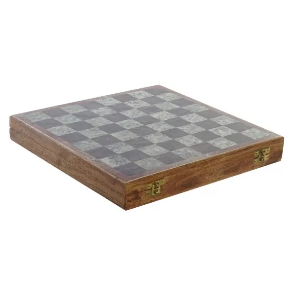 Chess DKD Home Decor White Brown Black Wood Stone 30 x 30,5 x 4,5 cm