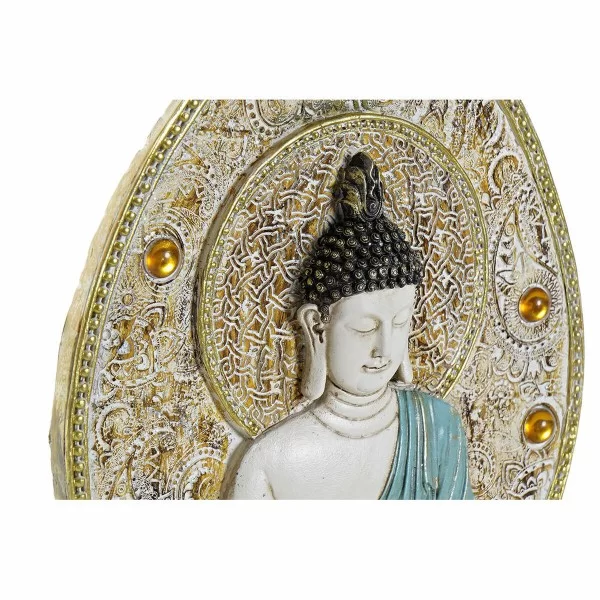 Wall Decoration DKD Home Decor Blue Red Golden Buddha Oriental 19,3 x 3,7 x 27,3 cm (3 Pieces)