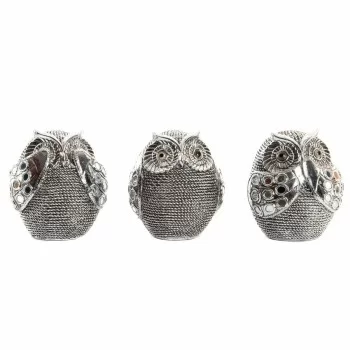 Decorative Figure DKD Home Decor Multicolour Silver Owl...