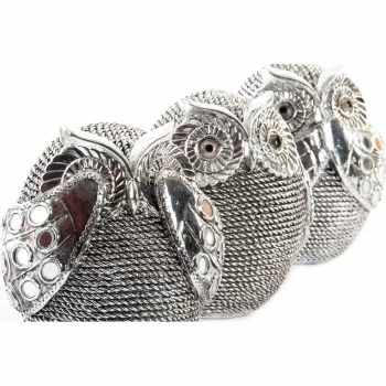 Decorative Figure DKD Home Decor Multicolour Silver Owl... 2