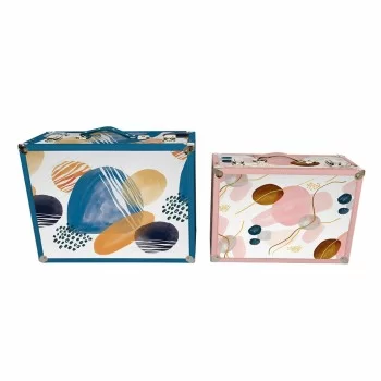 Set of decorative boxes DKD Home Decor Abstract Wood...