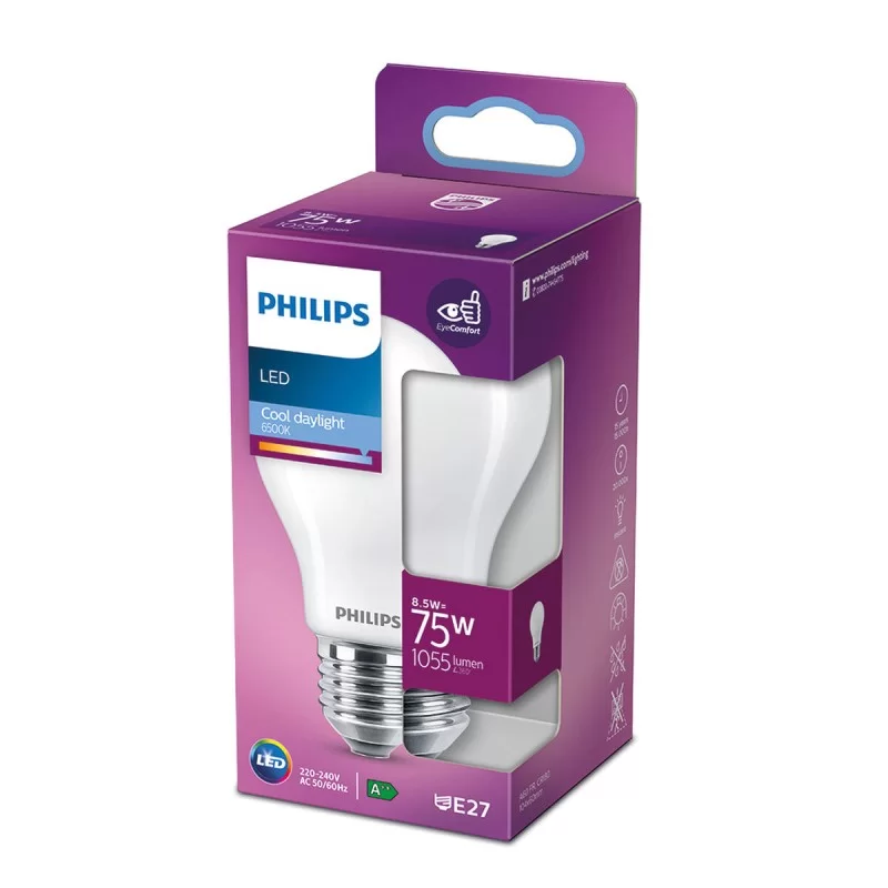 LED lamp Philips E 8,5 W E27 1055 lm Ø 6 x 10,4...