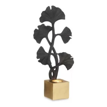 Decorative Figure Black Flowers polyresin (7,7 x 36,3 x...