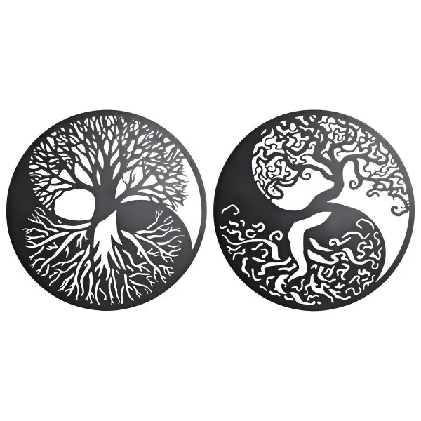 Wall Decoration DKD Home Decor 98 x 1 x 98 cm 100 x 1 x 100 cm Black Oriental (2 Units)