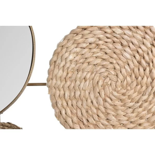 Wall Decoration DKD Home Decor Mirror Natural Metal Brown Copper Fibre (72 x 3,5 x 74 cm)