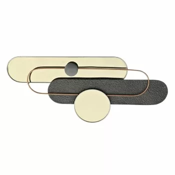 Wall Decoration DKD Home Decor Grey Golden Metal PVC...
