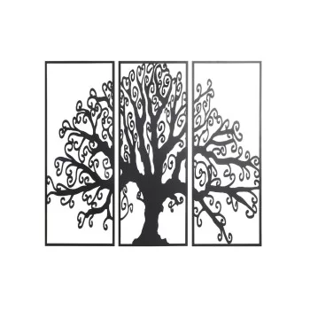 Wall Decoration DKD Home Decor 3 Pieces Black Tree Metal...