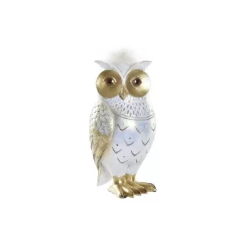 Decorative Figure DKD Home Decor White Golden Owl 9 x 9 x...