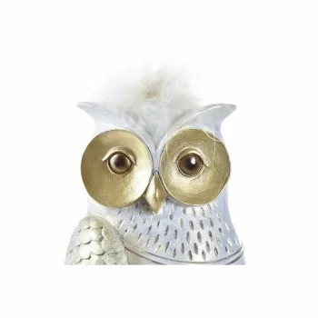 Decorative Figure DKD Home Decor White Golden Owl 9 x 9 x... 2