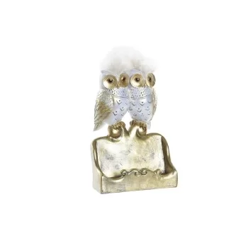 Decorative Figure DKD Home Decor White Golden Owls 10 x 8...