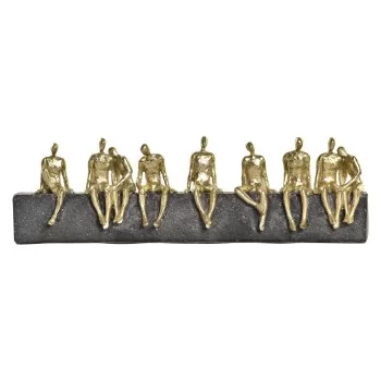 Decorative Figure DKD Home Decor Golden Resin Dark grey...