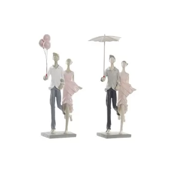 Decorative Figure DKD Home Decor Grey Pink 18 x 10 x 37...