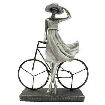 Decorative Figure DKD Home Decor Lady Silver Bicycle...