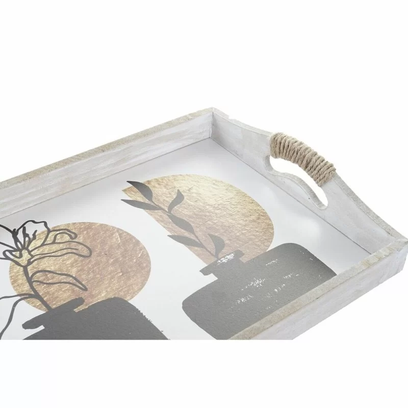 Set of trays DKD Home Decor Vase Black Golden...