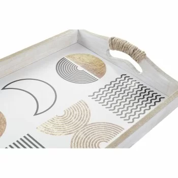 Set of trays DKD Home Decor Black Golden White 40 x 30 x... 2