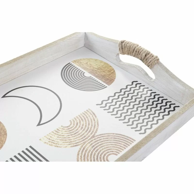 Set of trays DKD Home Decor Black Golden White...