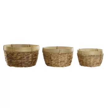 Basket set DKD Home Decor Bamboo Tropical Rushes (40 x 40...