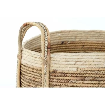 Basket set DKD Home Decor Tropical Natural Fibre Rushes... 2