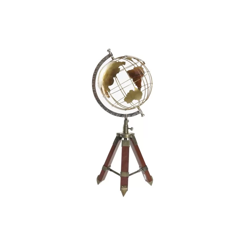 Globe DKD Home Decor Brown Golden Colonial Tripod 20 x 20 x 50 cm