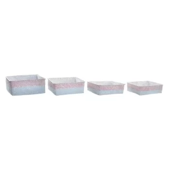 Basket set DKD Home Decor Polyester 8,5 cm 26 x 26 x 9 cm...