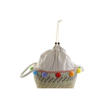 Basket set DKD Home Decor Polyester Pompoms (57 x 45 x... 2