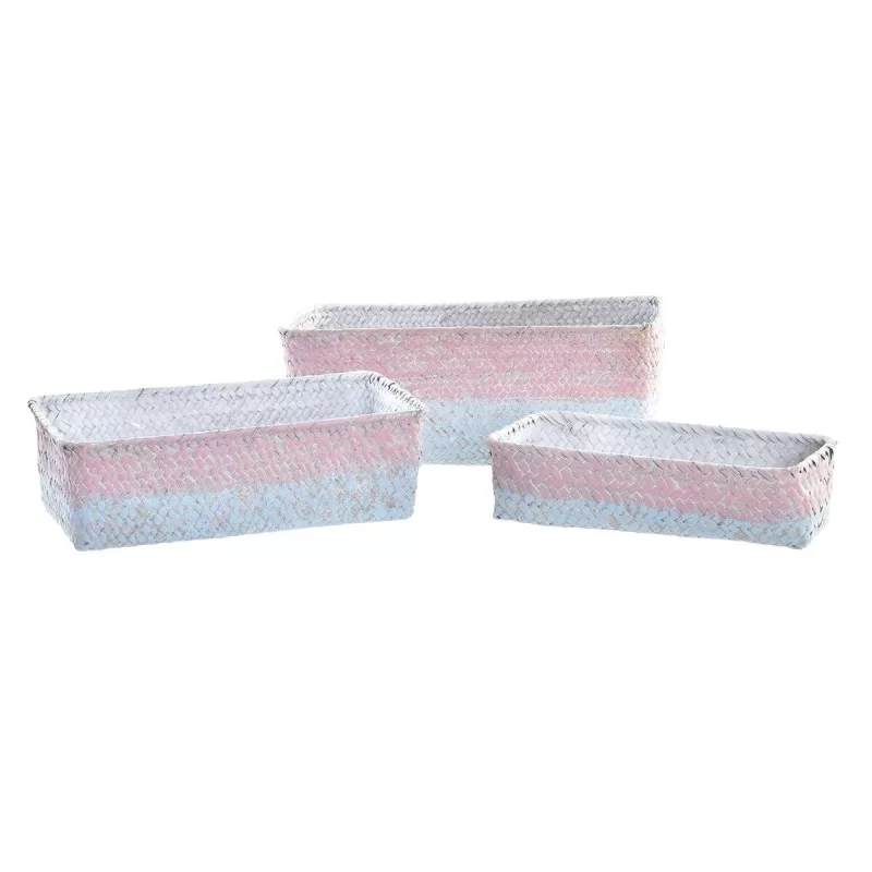 Basket set DKD Home Decor Mediterranean Boho 31...